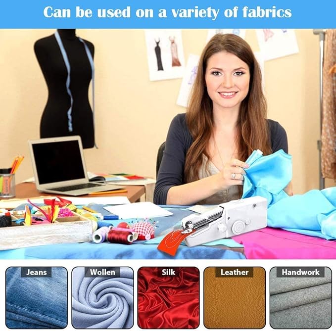 Portable handheld sewing machine