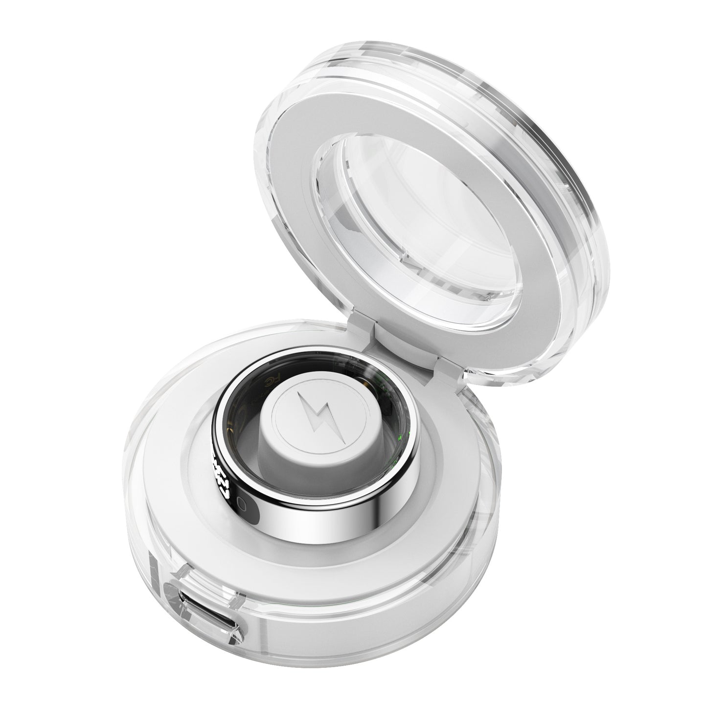 Smart Ring with Display and Touch, Wireless Charging, Health Manager 5ATM Waterproof Men's and Women's Ring