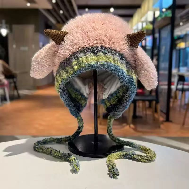🦌【Winter essentials】Knitted ear-protecting windproof and warm antler hat🧣