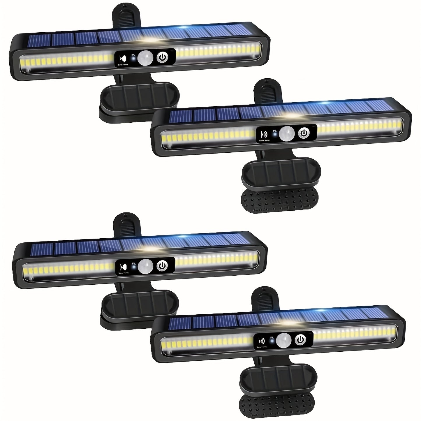 Solar-powered outdoor sensor clip light