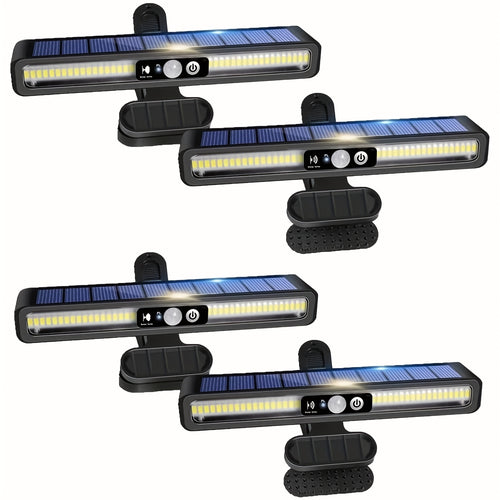 Solar-powered outdoor sensor clip light