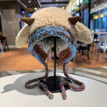 🦌【Winter essentials】Knitted ear-protecting windproof and warm antler hat🧣
