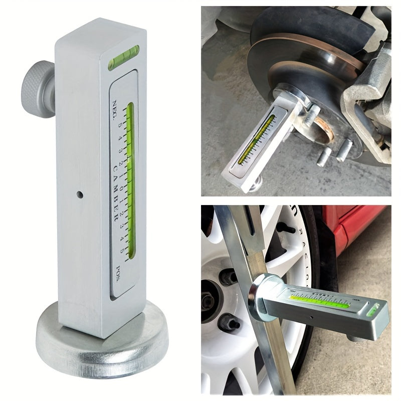 Automotive wheel alignment magnetic level