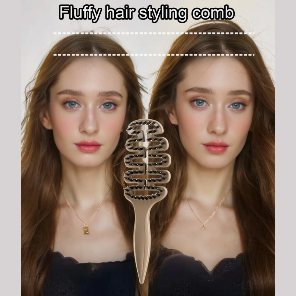 Fluffy anti-static hairbrush