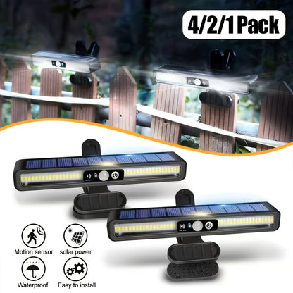 Solar-powered outdoor sensor clip light