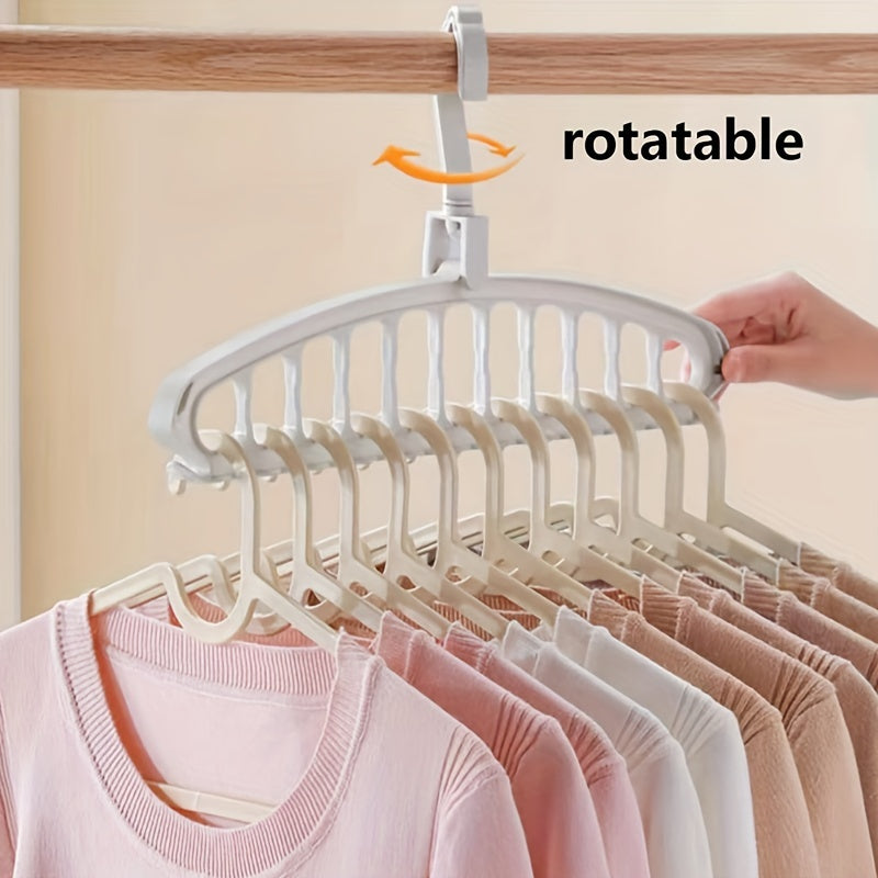 Eleven-hole multi-functional rotating clothes hanger
