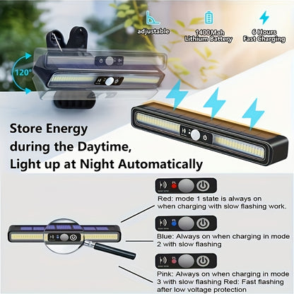 Solar-powered outdoor sensor clip light