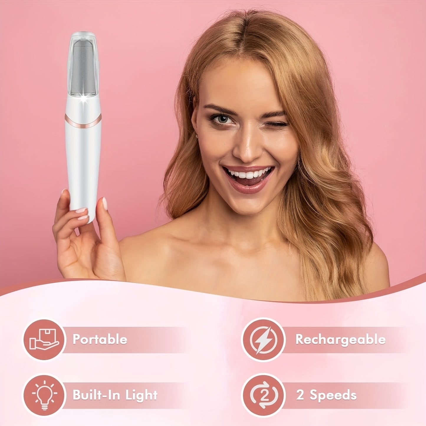 Electric foot grinder [with 2 grinding heads]