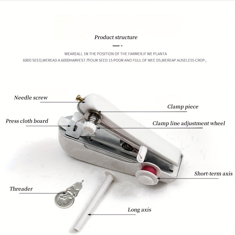 Portable handheld sewing machine