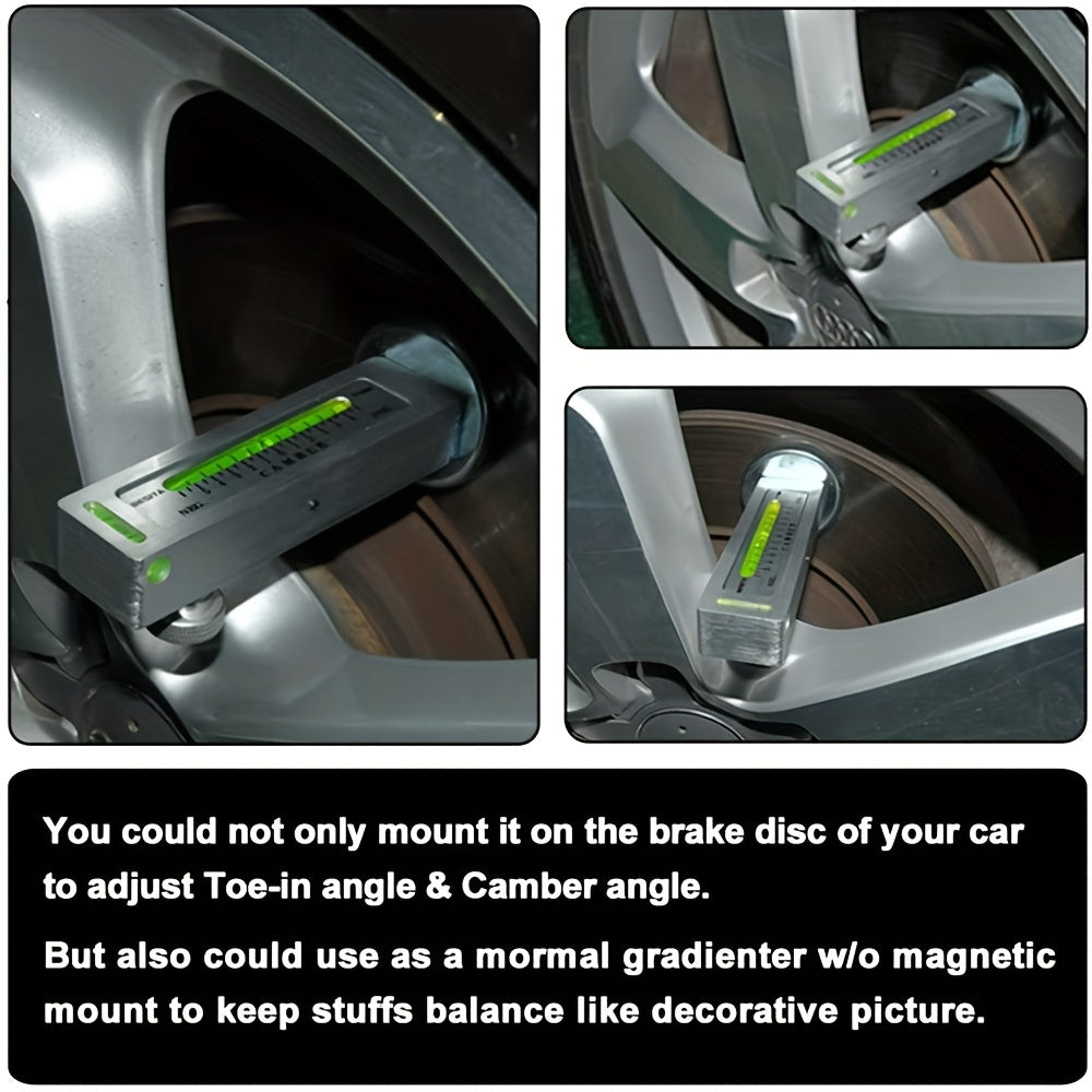 Automotive wheel alignment magnetic level
