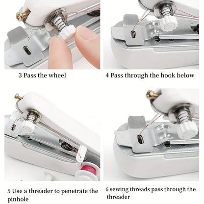 Portable handheld sewing machine