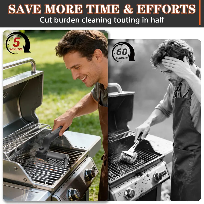 Cordless rechargeable electric barbecue brush