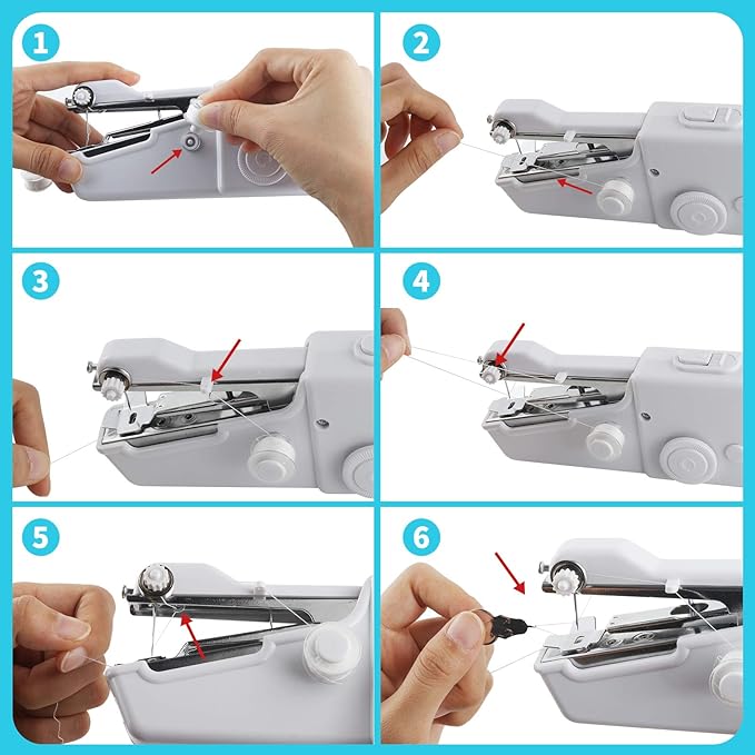 Portable handheld sewing machine