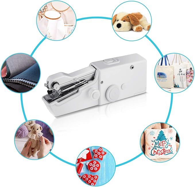 Portable handheld sewing machine