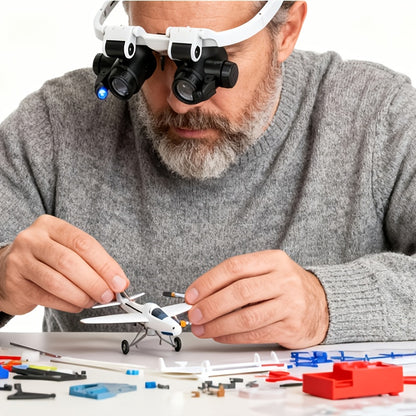 Headwear repair magnifier