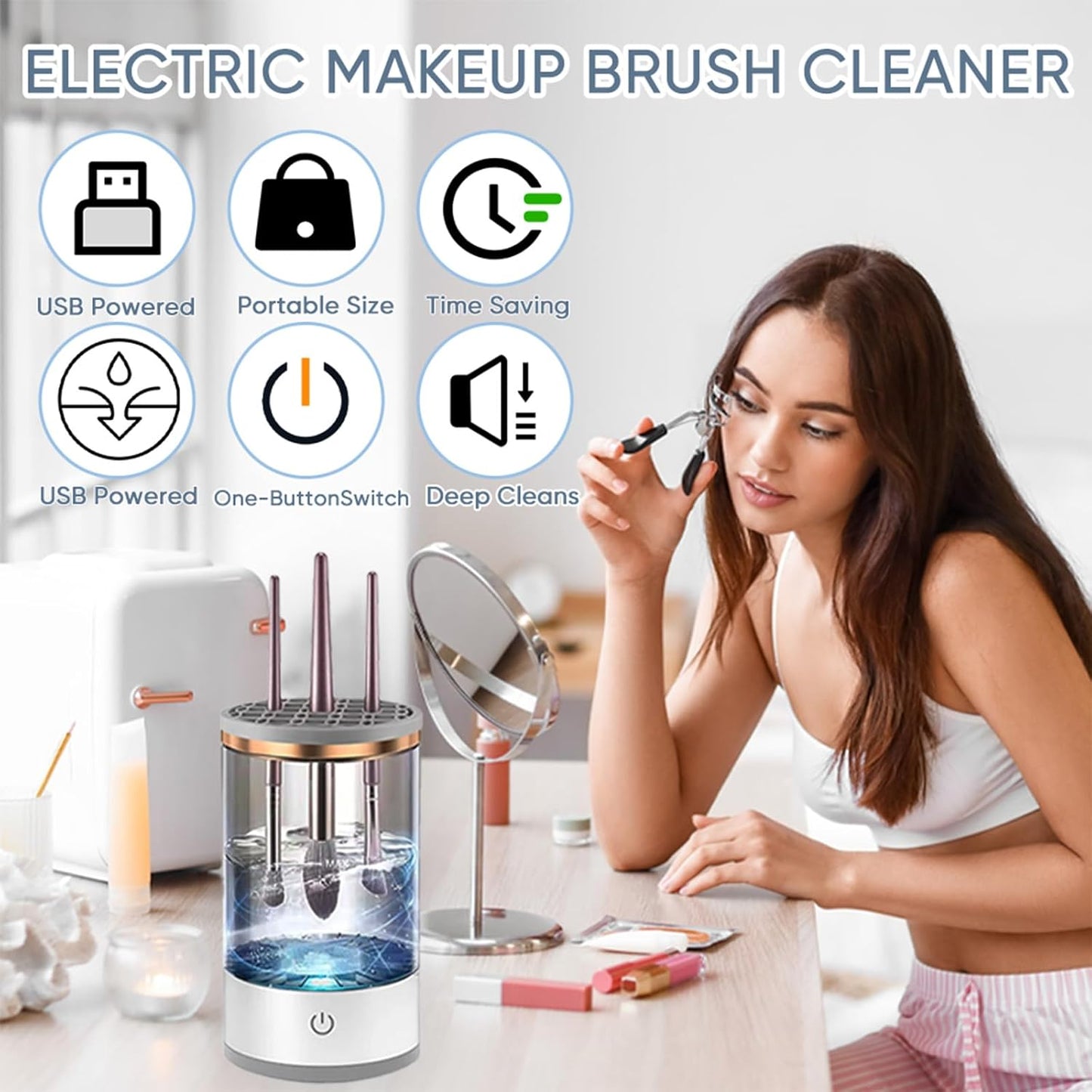 🎄【Christmas Sale】Automatic Electric Makeup Brush Cleaner