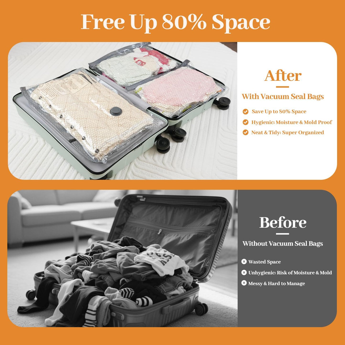 🏆⚡ 50K+ SOLD! Cordless Travel Vacuum Storage Compression Bag