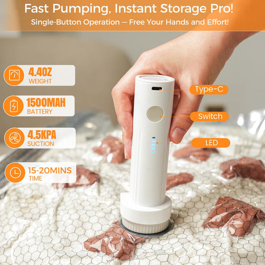🏆⚡ 50K+ SOLD! Cordless Travel Vacuum Storage Compression Bag